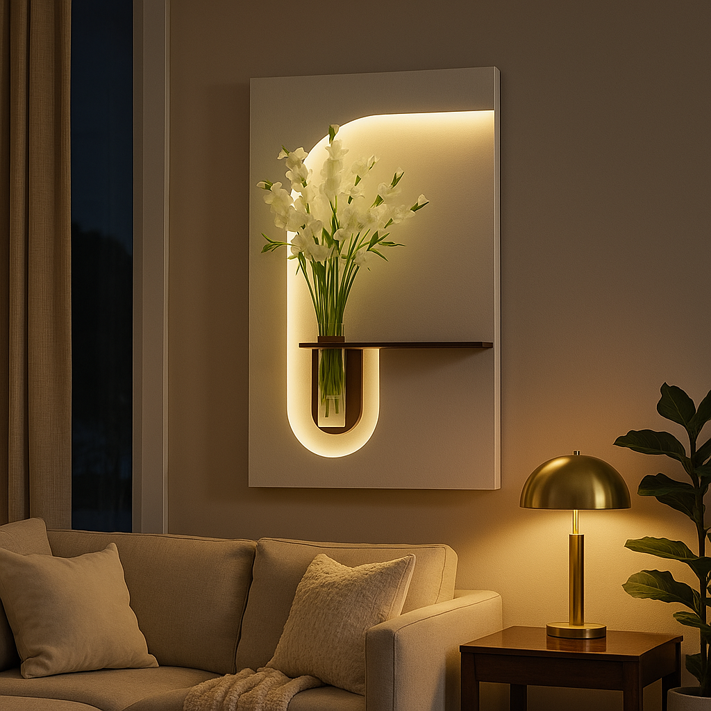 AuraHaven - Illuminated Floral Wall Art